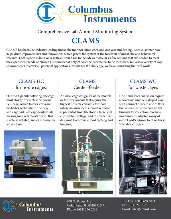 OxymaxCLAMSHC Life Science Products Columbus Instruments