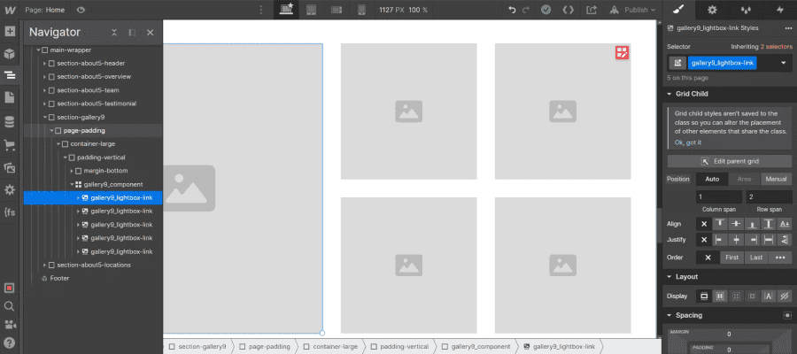 Adding lightboxes in Webflow