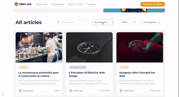 Filtering system on the blog Thanks Jack