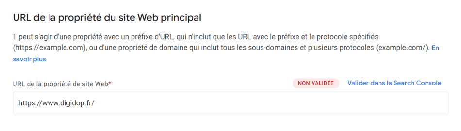 Screenshot validation property Publisher Center for Google News