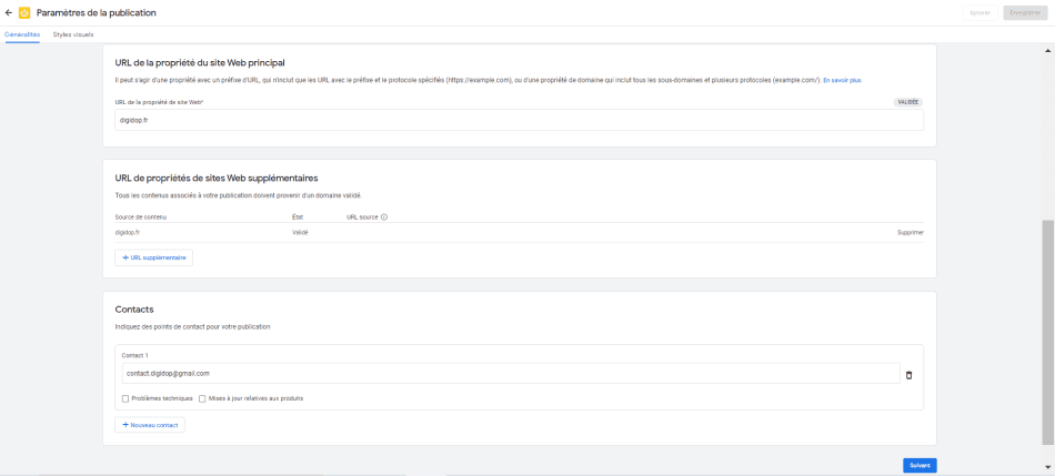 General screenshot Publisher Center for Google News