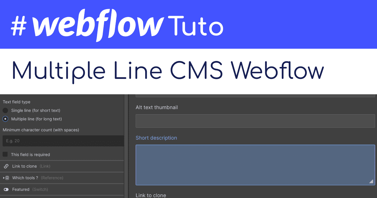 #webflowtuto avec les bouttons d'options de line pour les plain text CMS webflow