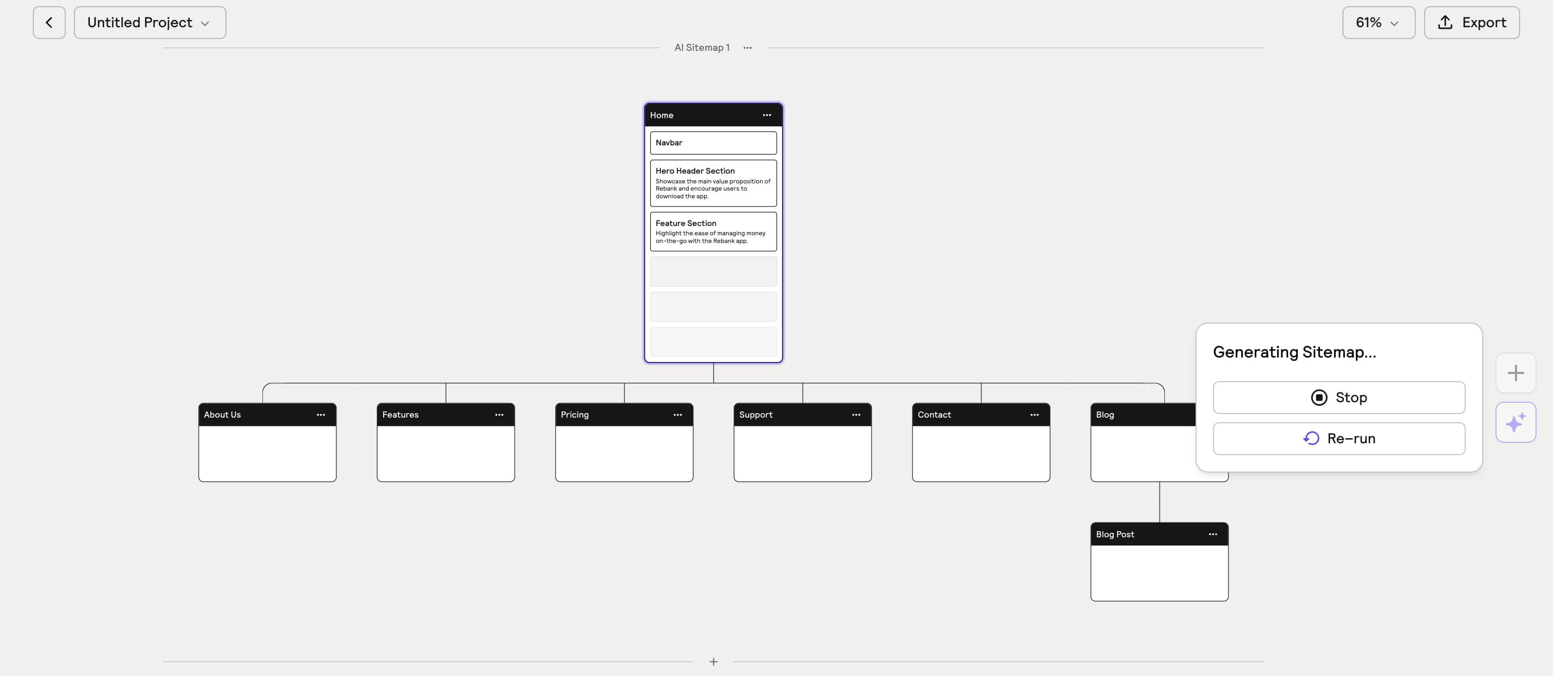 Discover Relume Library's AI sitemap generator