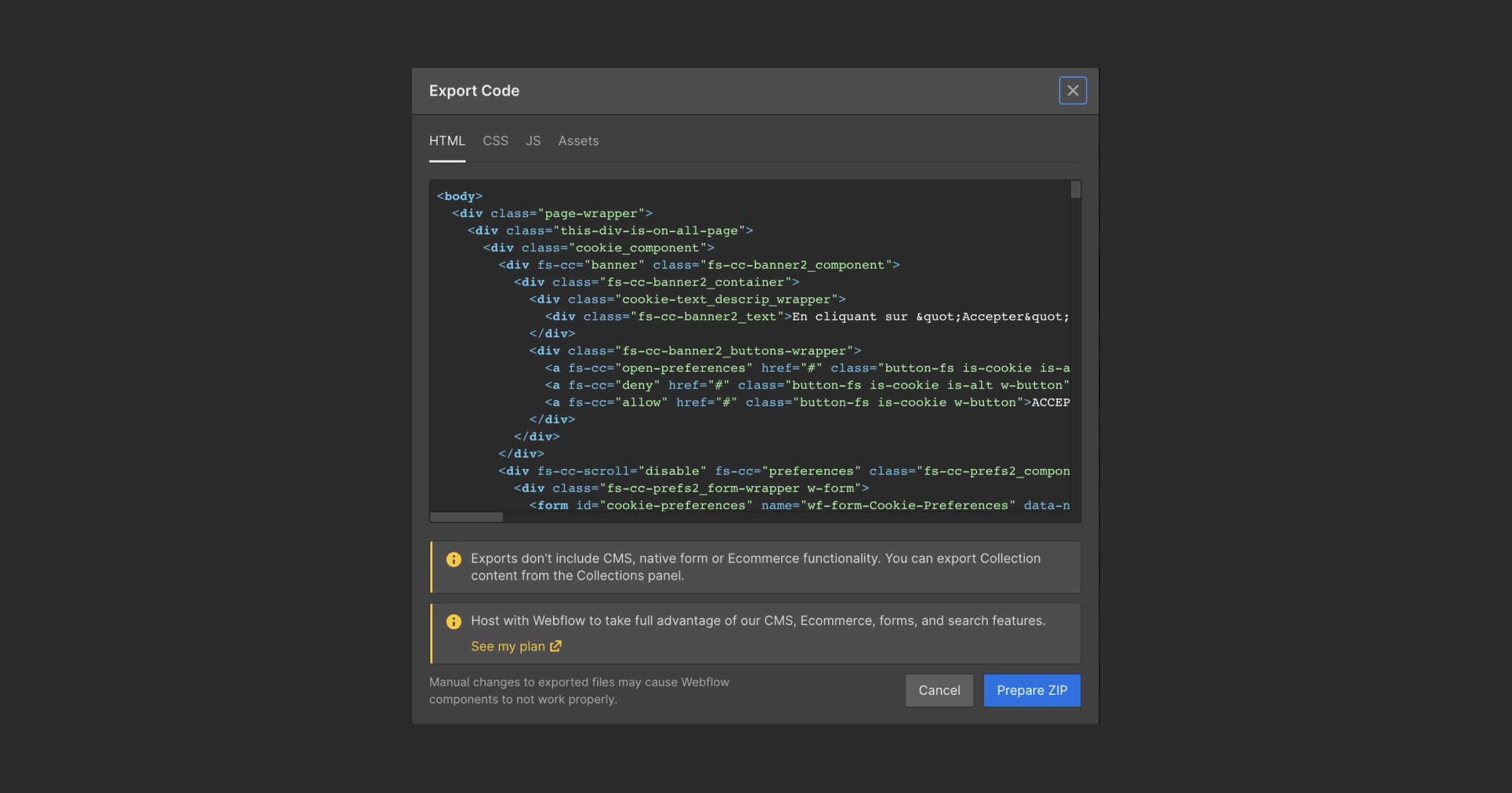 How and why export your Webflow site code?