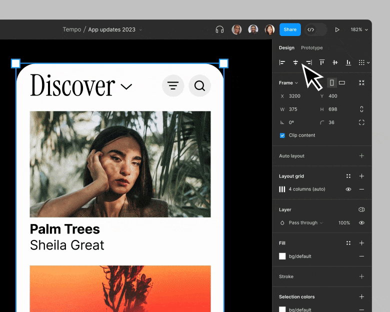 presentation of dev mode functionality on figma