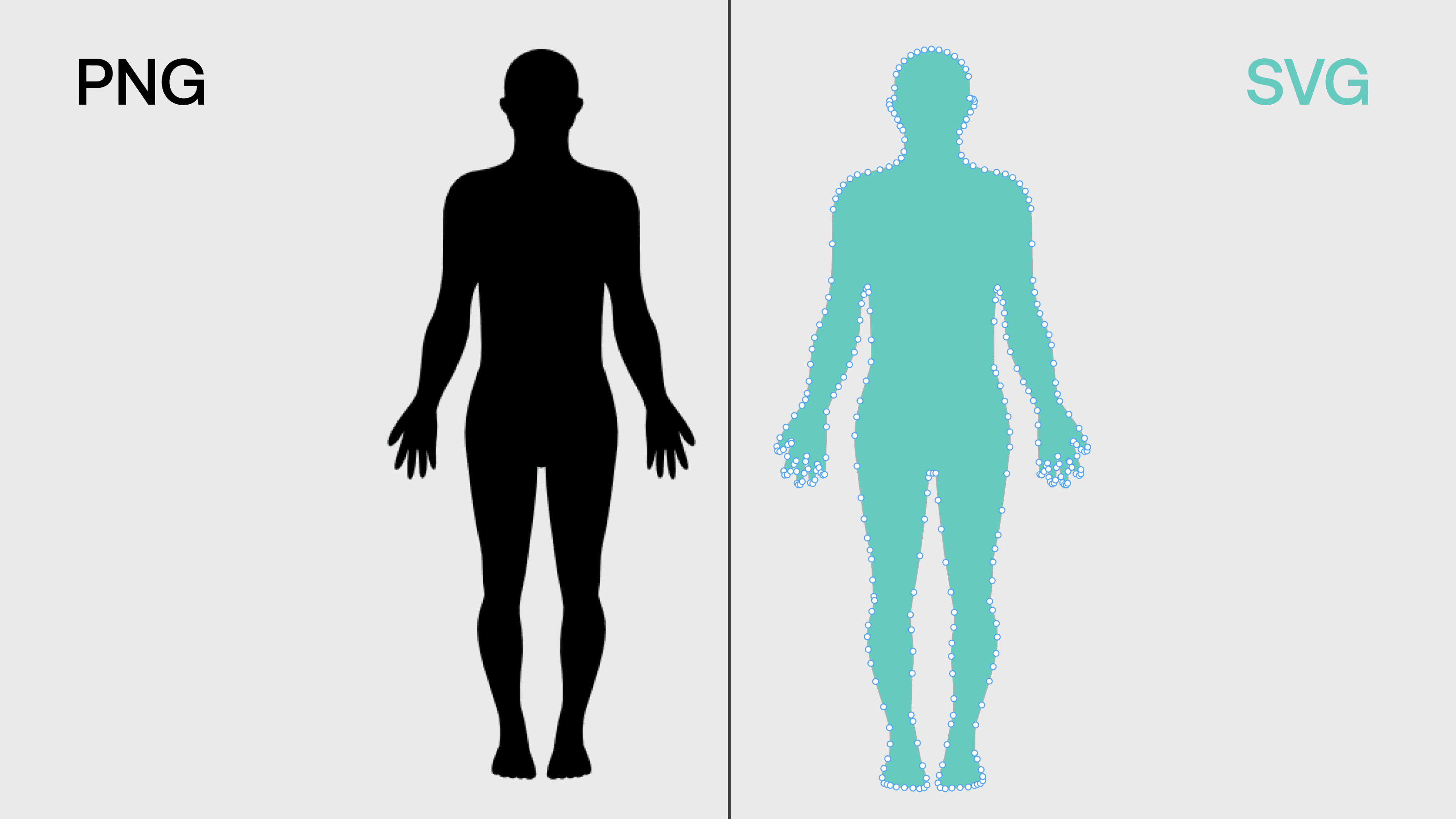 illustration of two black and turquoise bodies