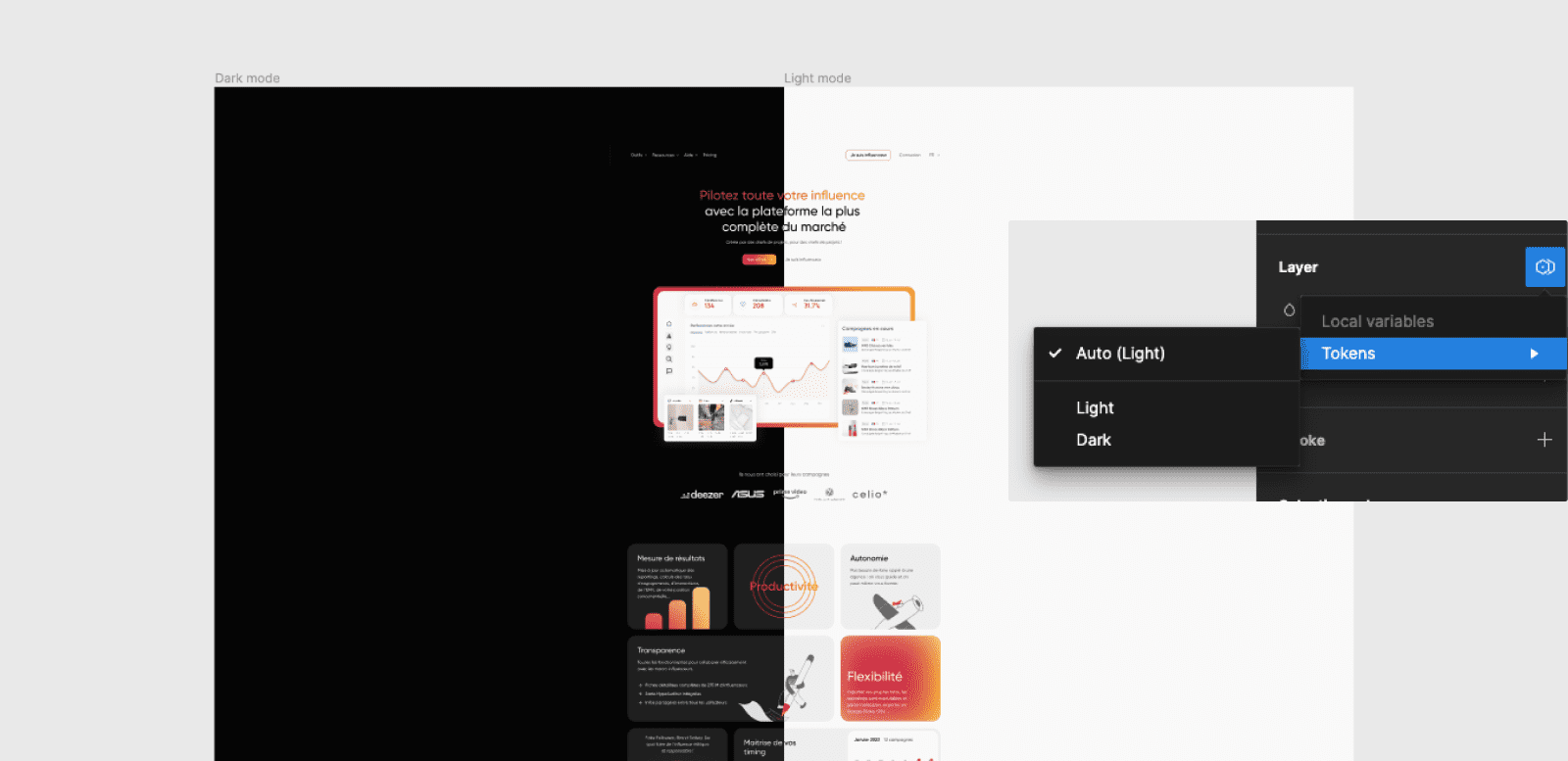 Creating a Dark & Light Mode with Figma variables