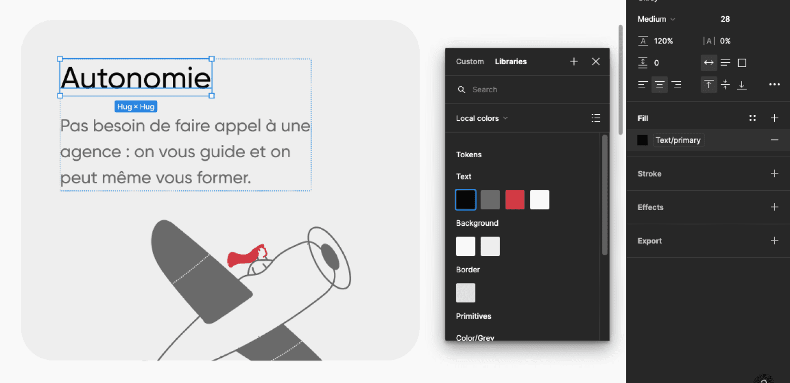 fonctionnalité de connection de variable de couleur dans figma