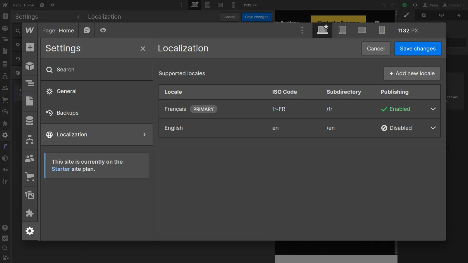 Webflow Localization, enregistrez