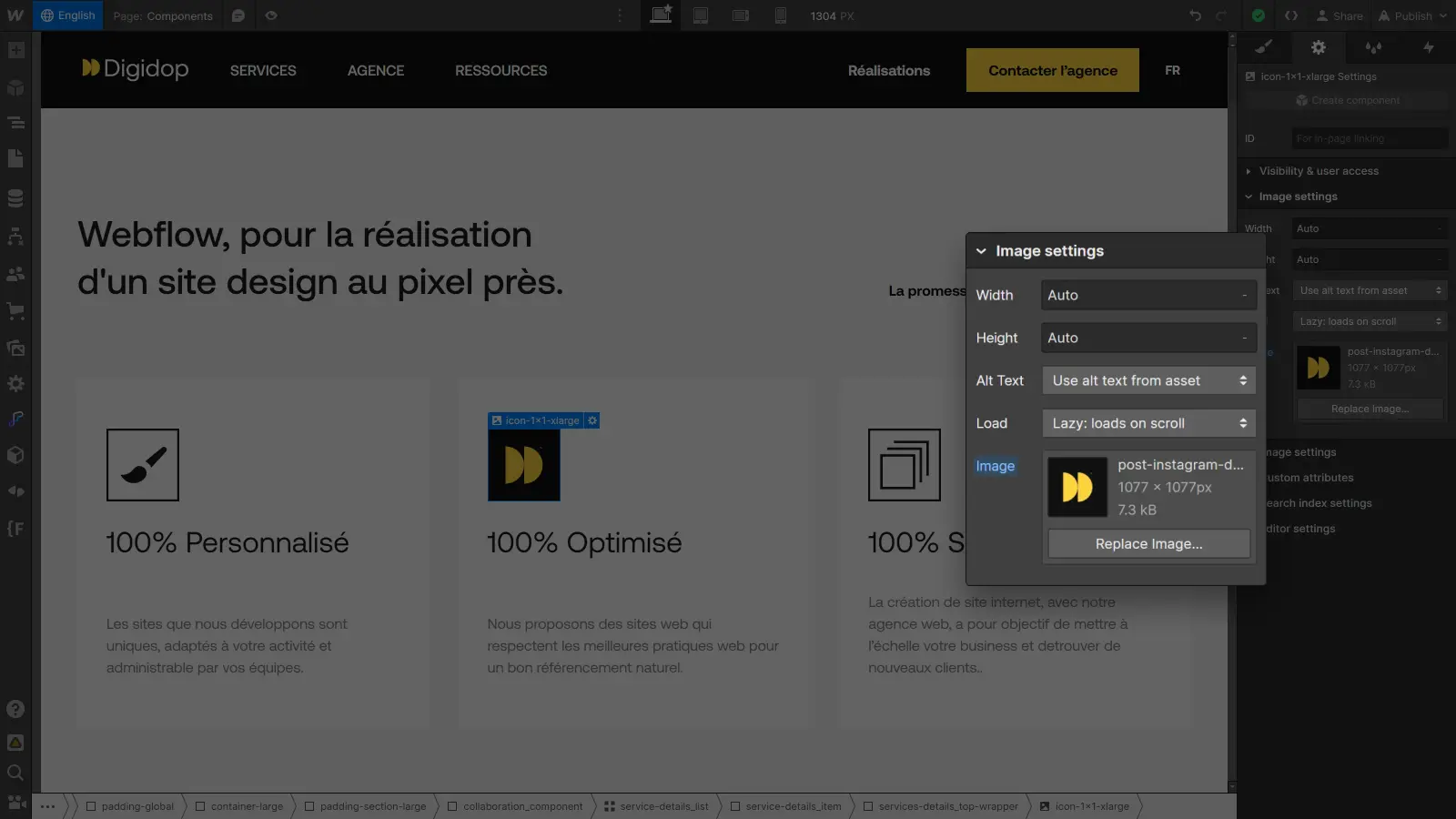 Webflow Localization, changer d'image