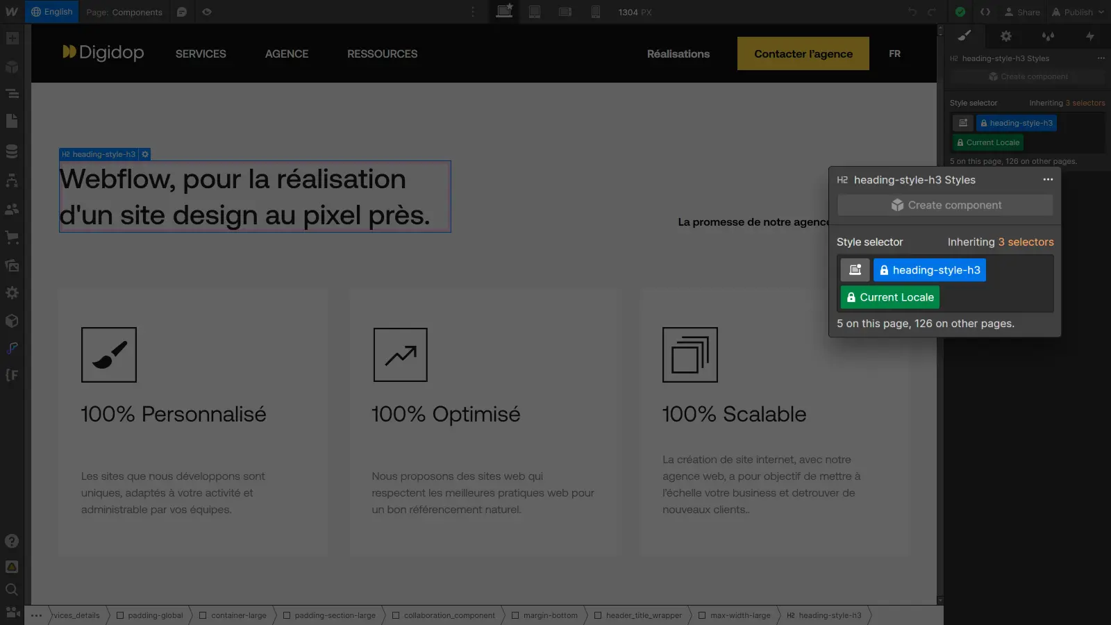 Webflow Localization, design customization