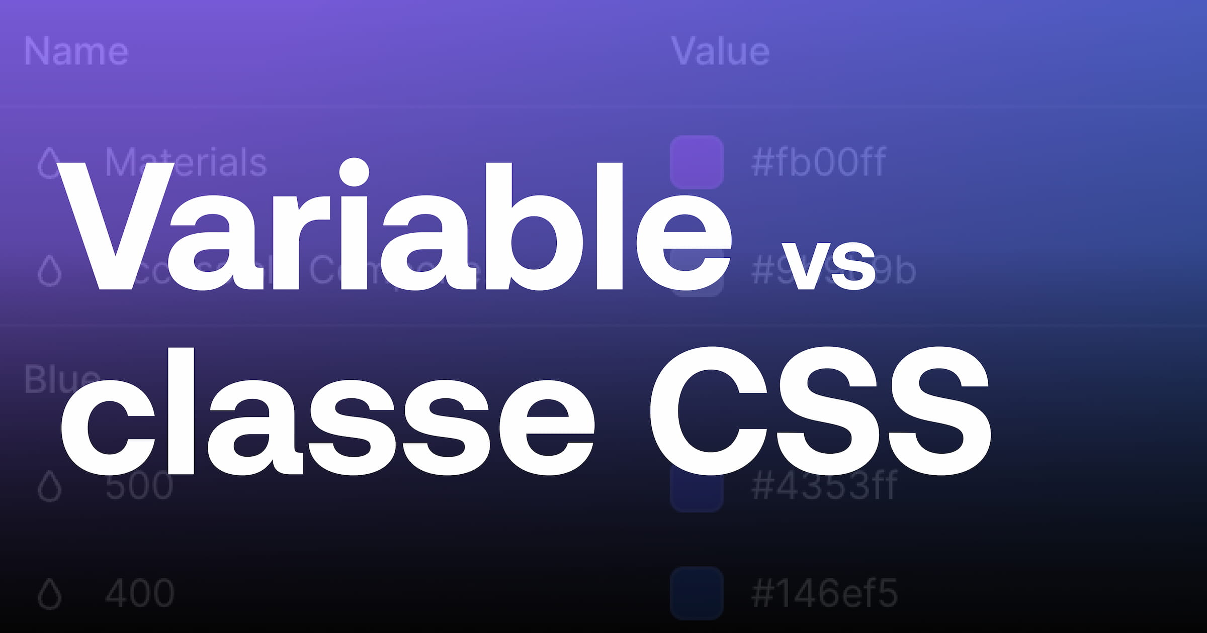 Comprendre la différence entre une variable et une classe css