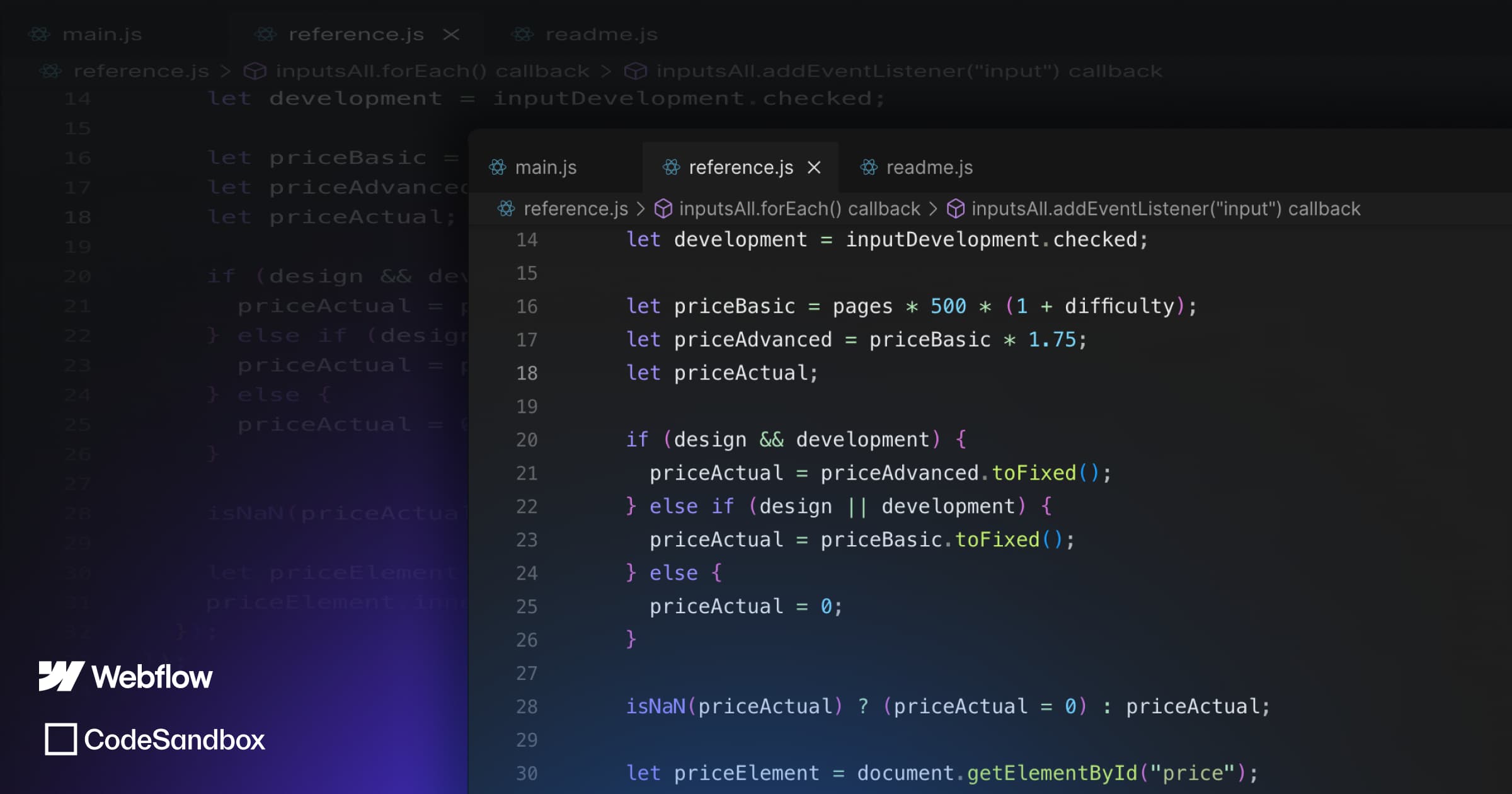 Javascript guide: creating a custom calculator on Webflow