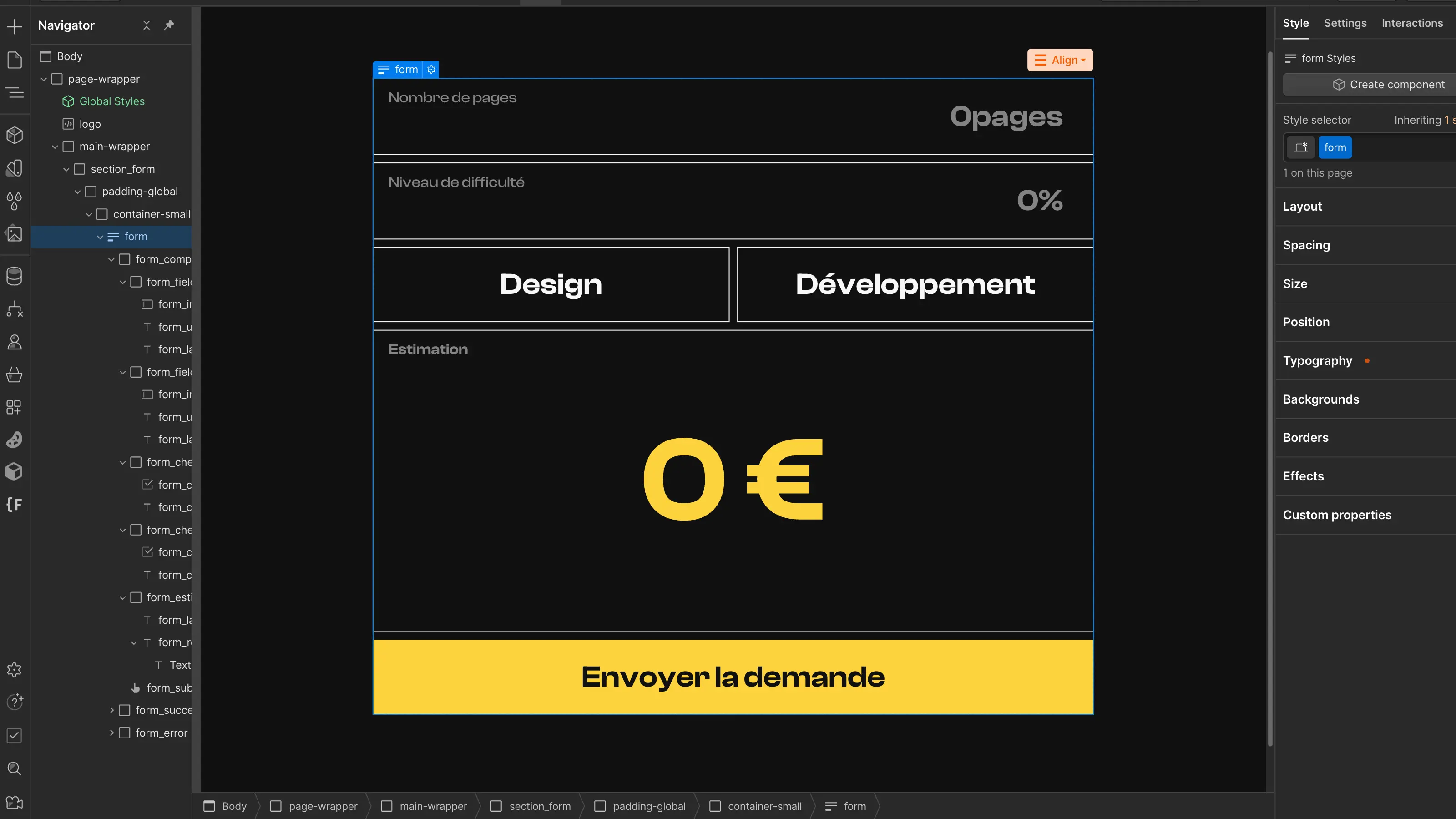 Javascript calculator, HTML setup