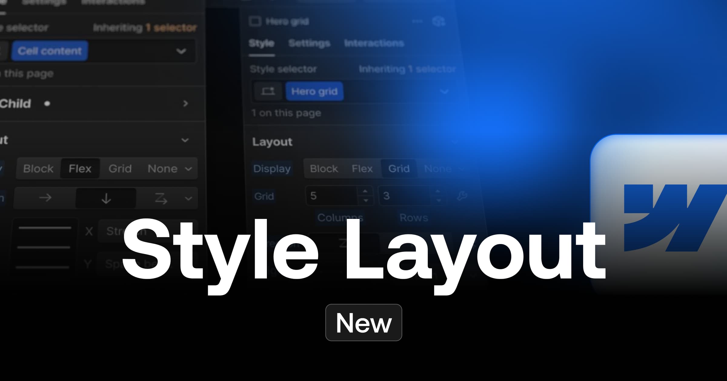 New Layout Panel Webflow