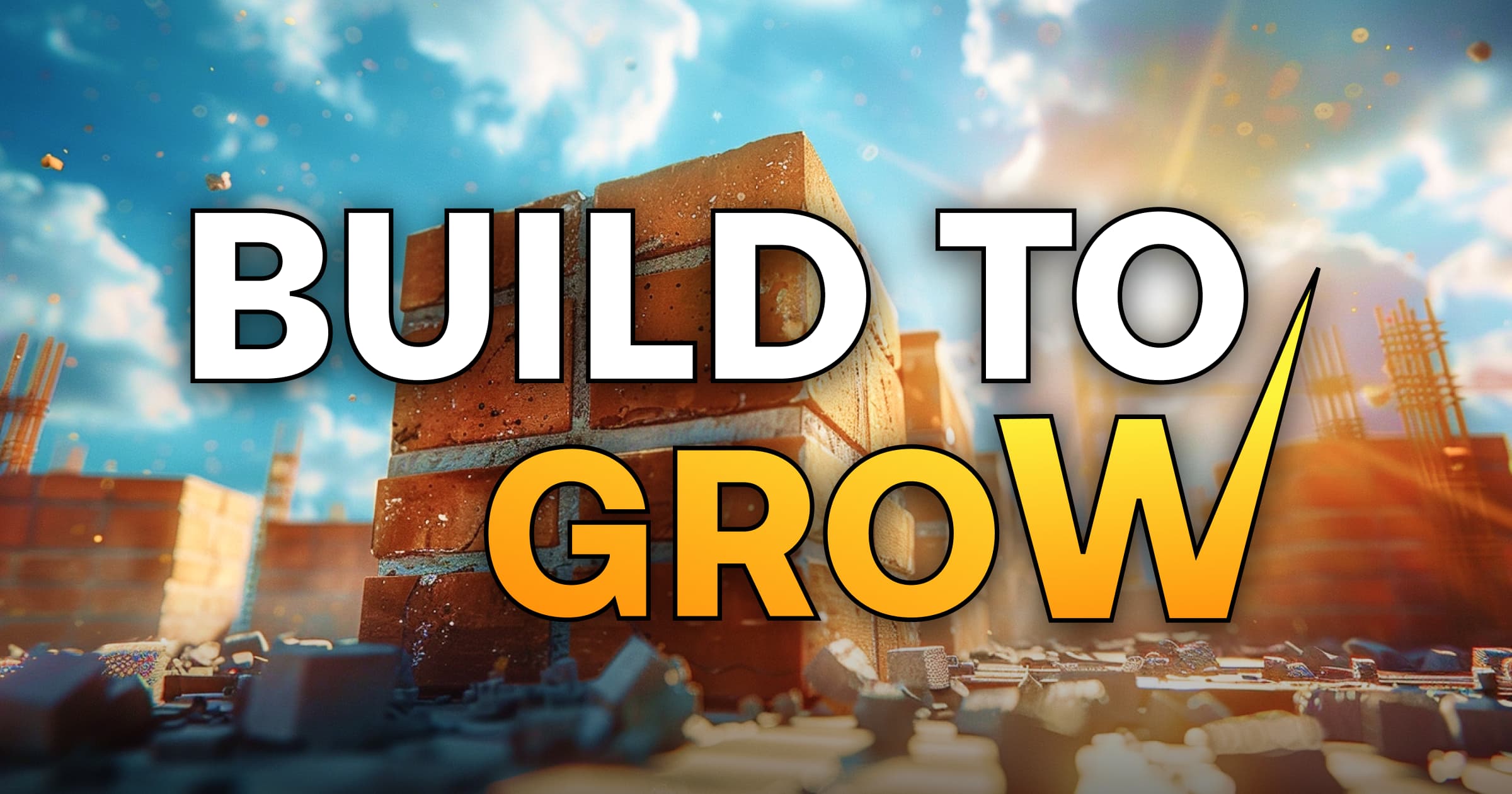 Build to Grow with background created by Midjourney