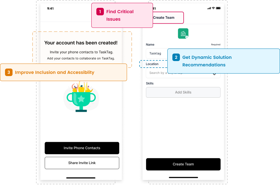 UX audit example for mobile UI screens