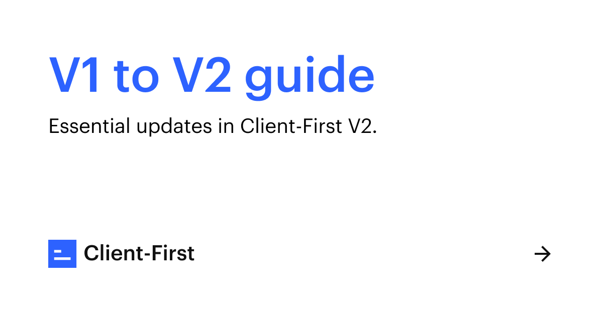 Vclient 1 V1 to V2 - Client-First