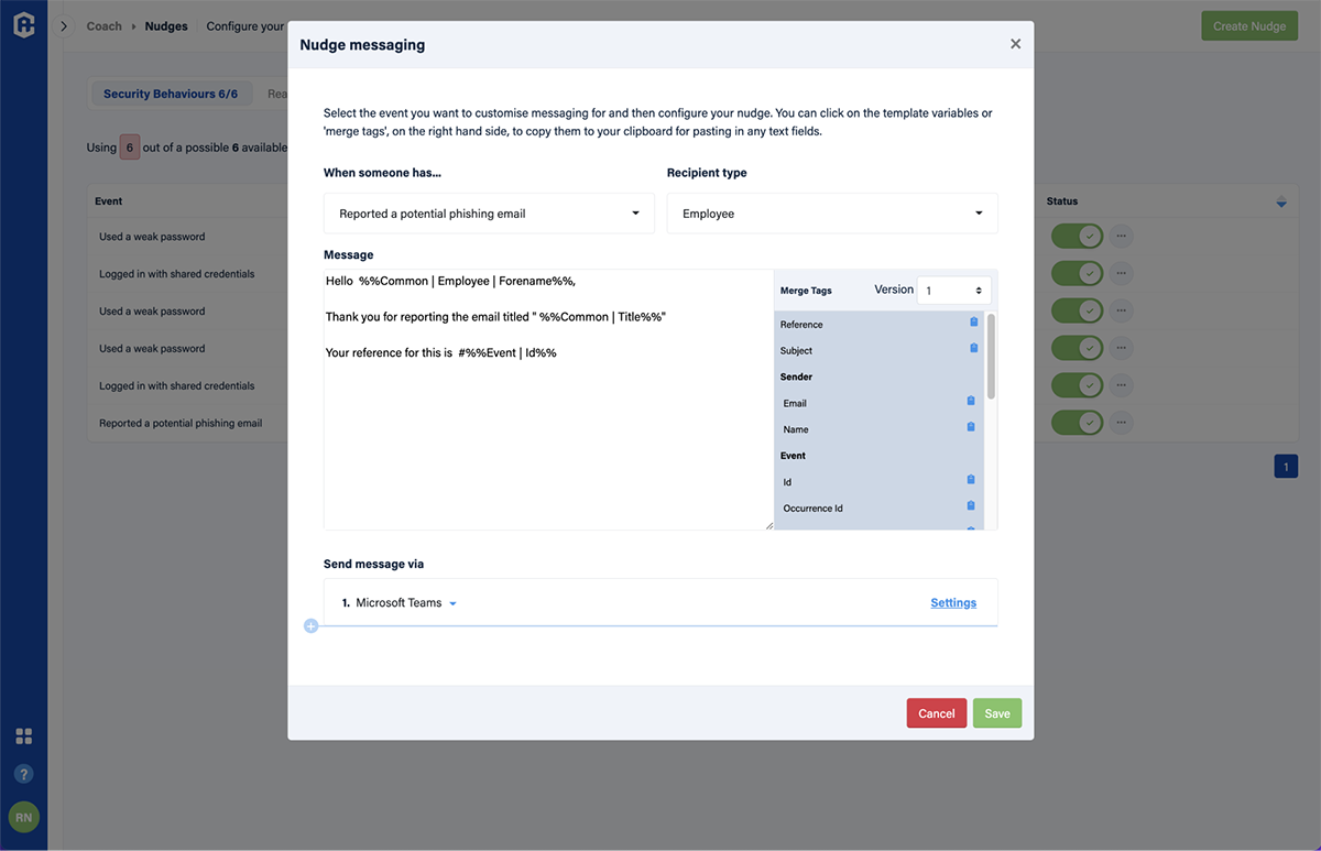 Phishing report button culture ai