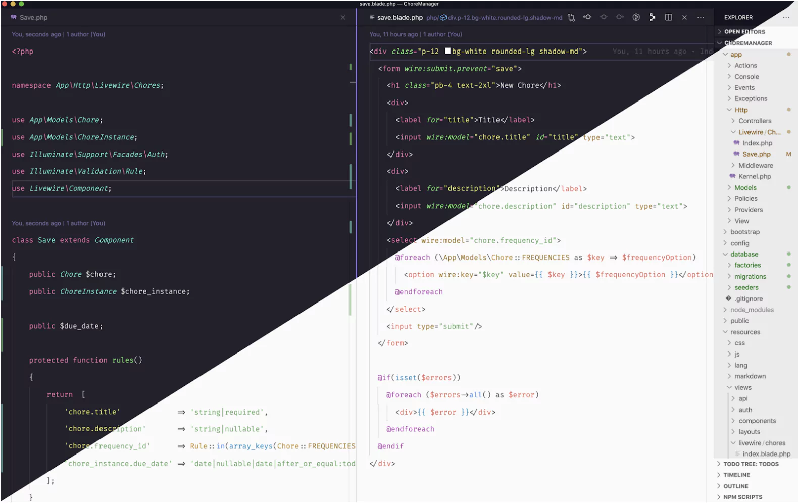 Visual Studio Code (VSCode) Showing Light And Dark Themes