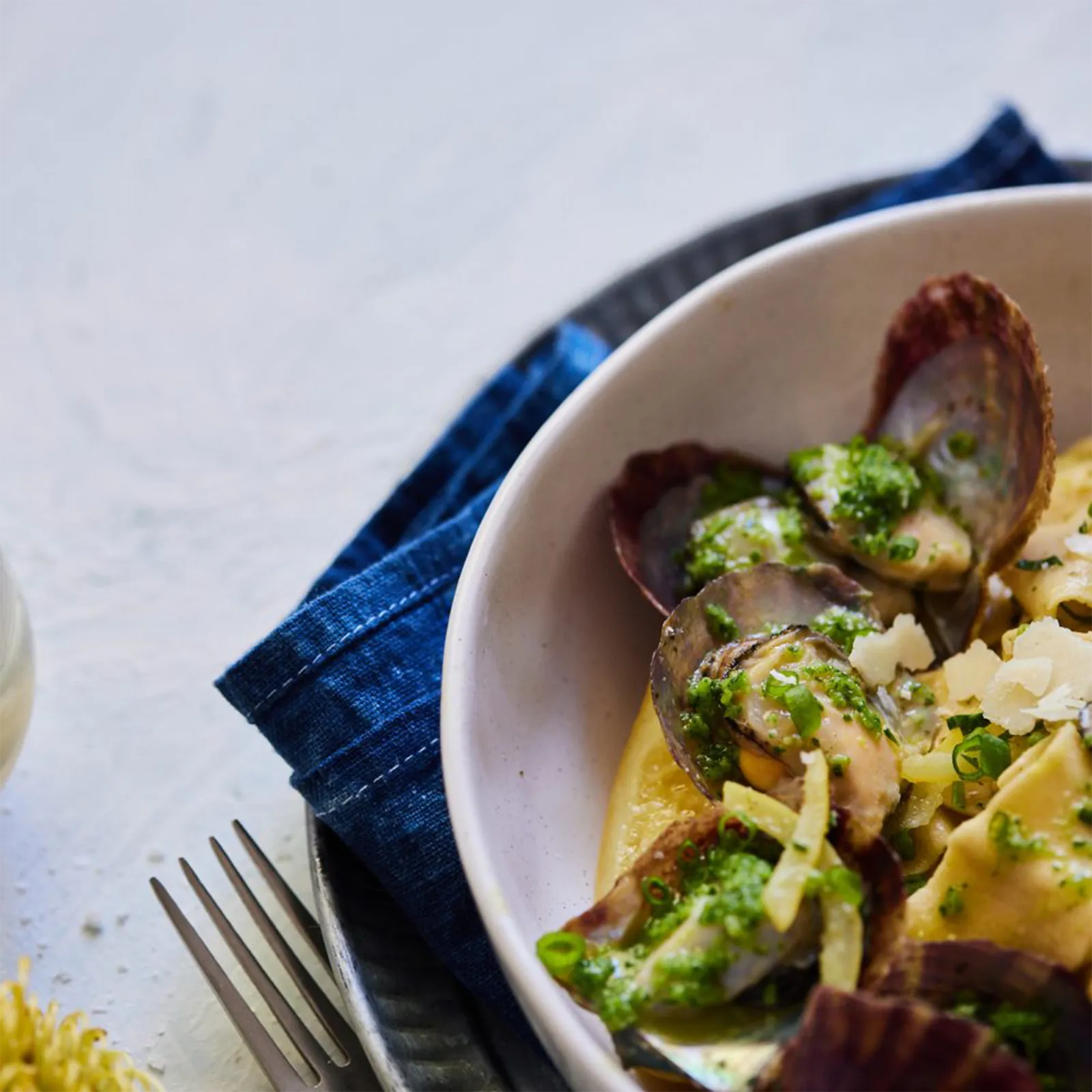 Garlic Butter Sautéed Akoya with Creamy Preserved Lemon & Parmesan