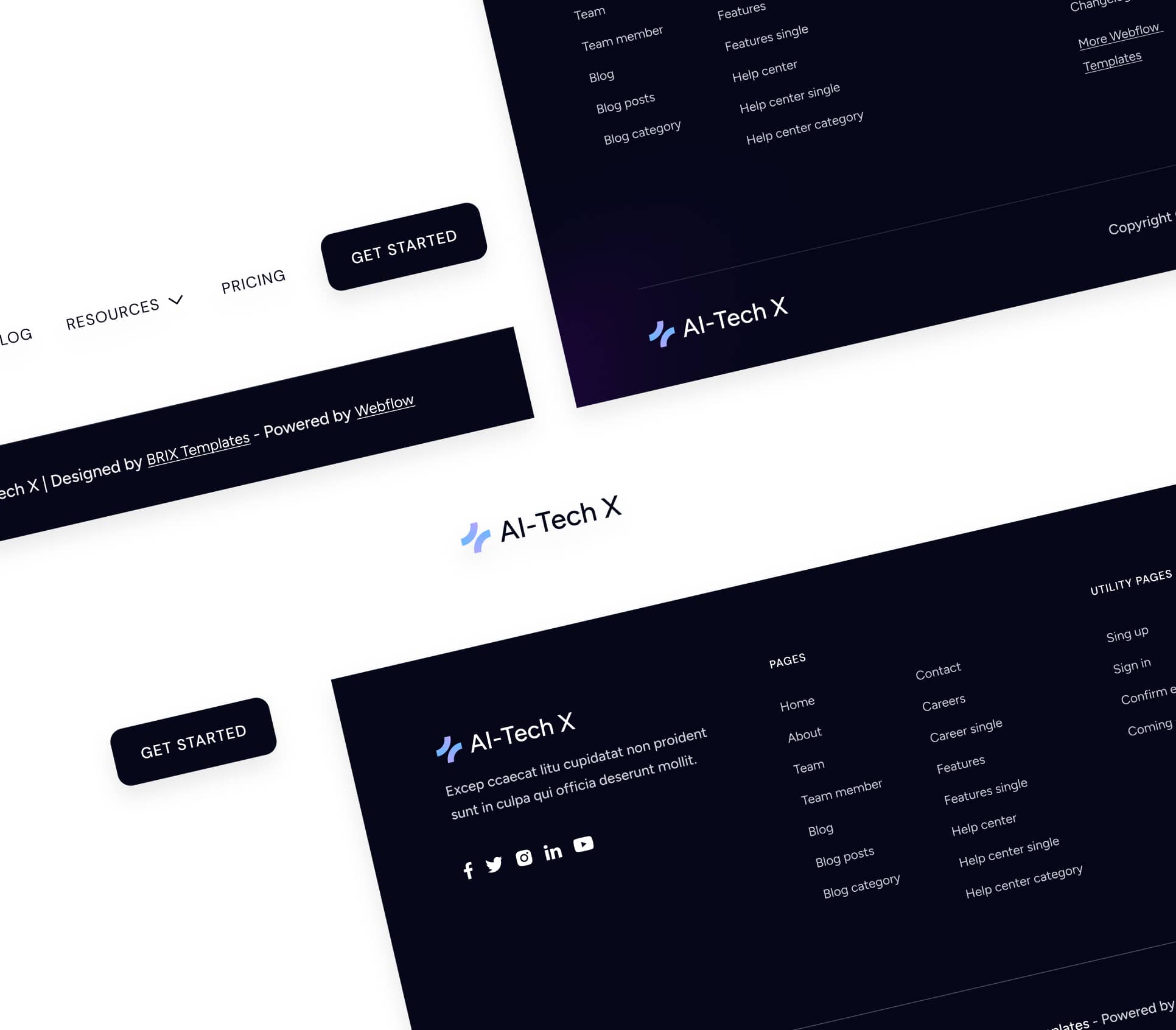 AITech X flow website template