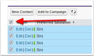 Selecting records to mass update in Salesforce