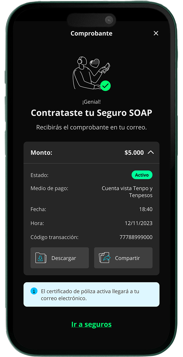 SOAP 2024 Contrata tu Seguro Obligatorio con Tenpo