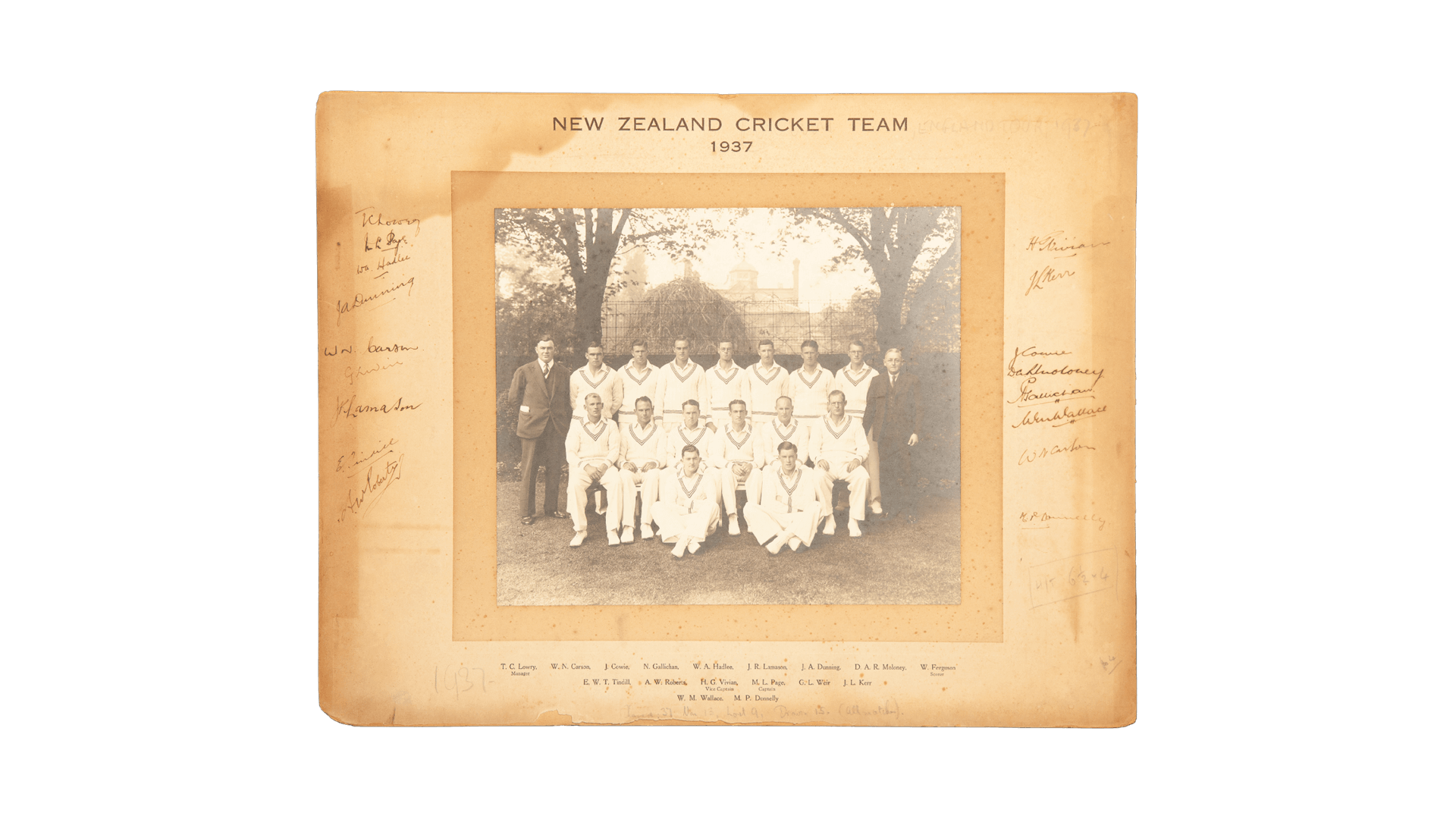 Photograph of the New Zealand Cricket Team