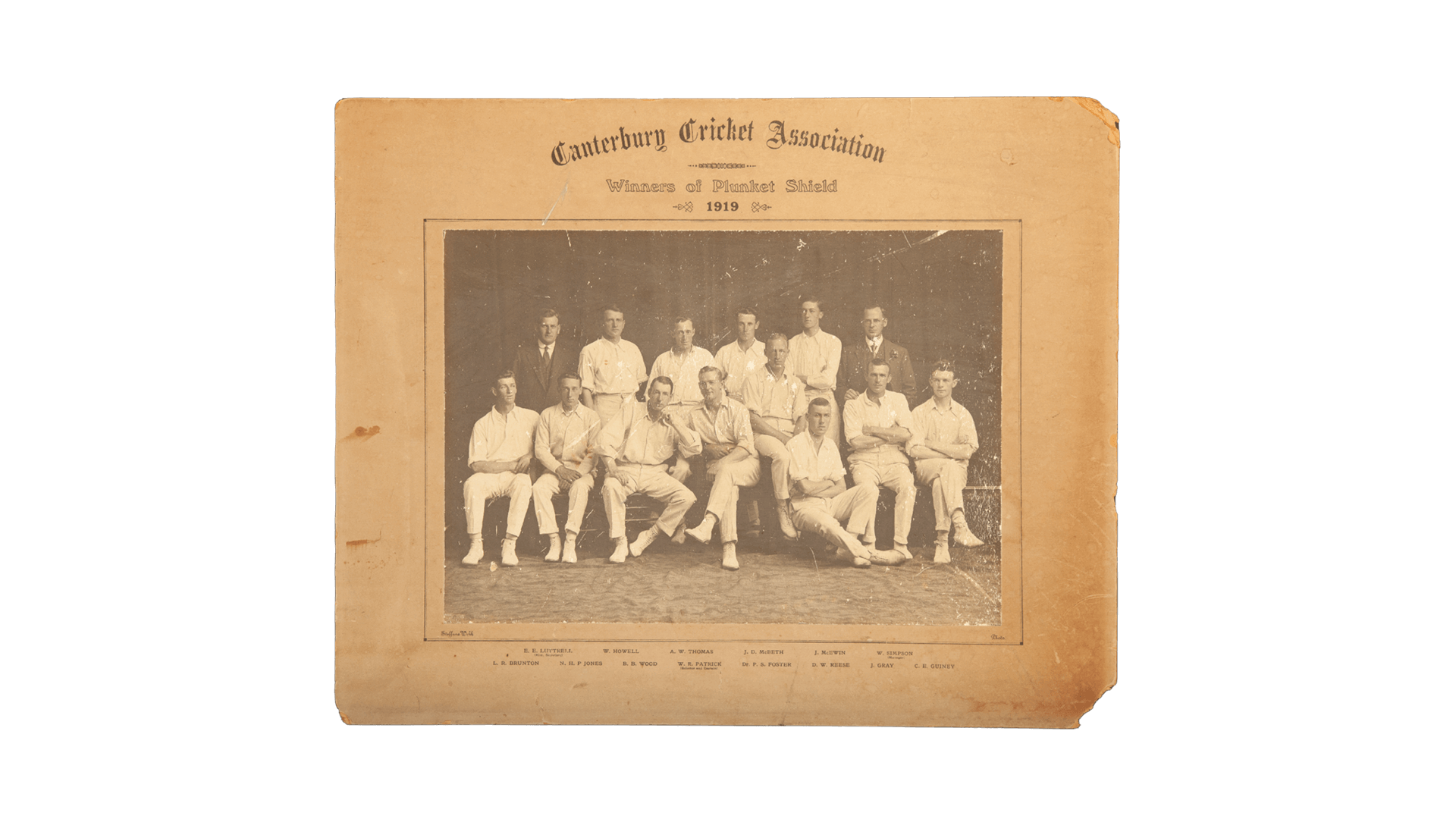 Photograph of the Canterbury Cricket team
