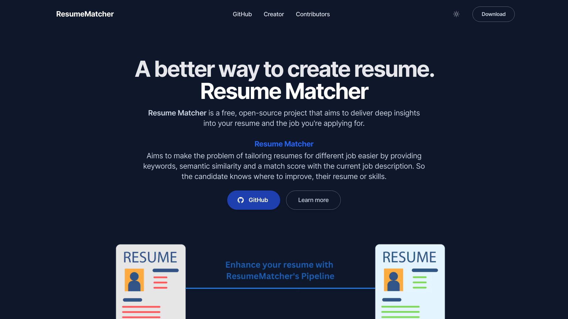 Resume Matcher Revolutionize job applications with tailored resume