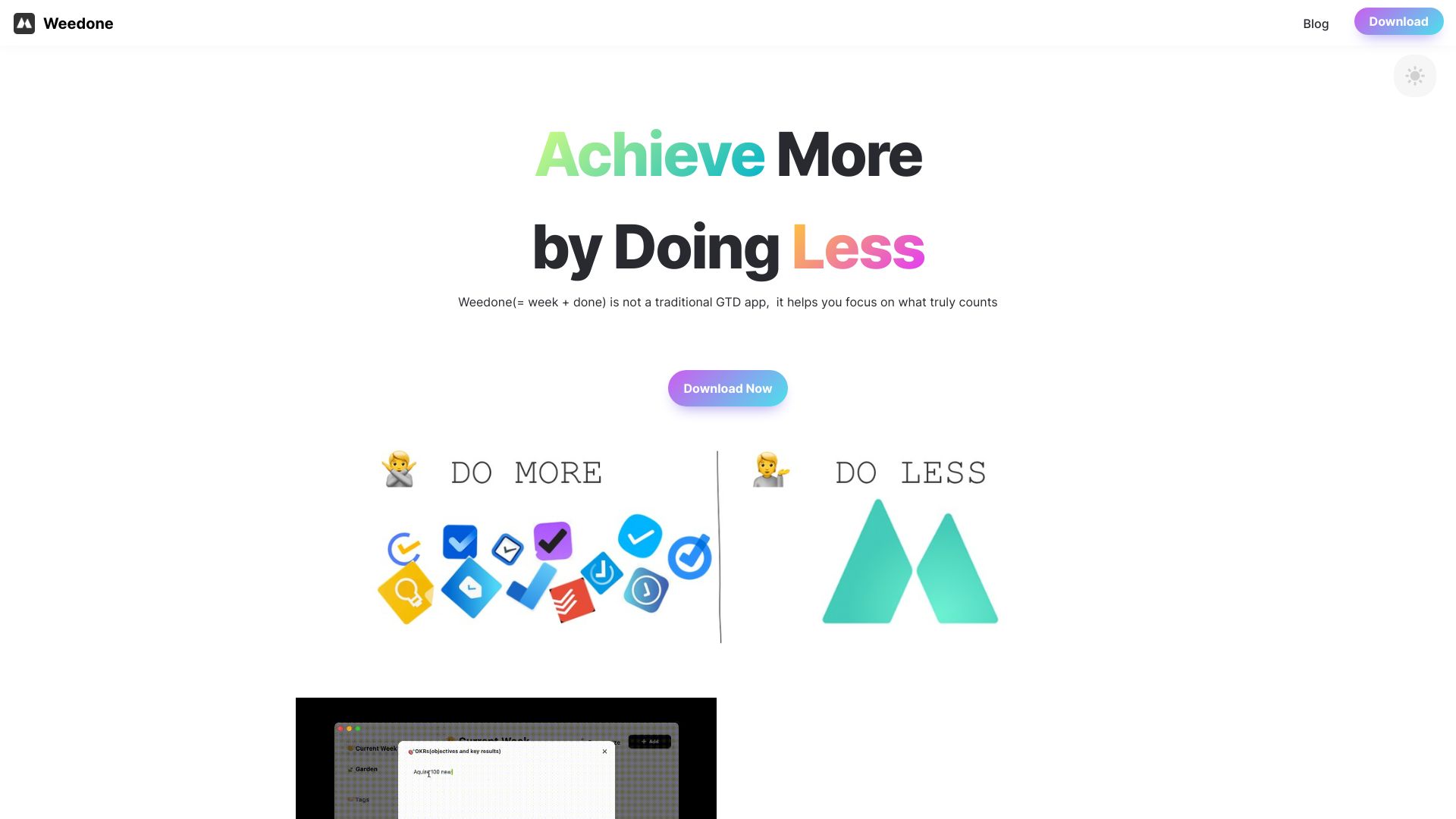 Weedone 2.0 Maximize productivity with AIdriven weekly goal management