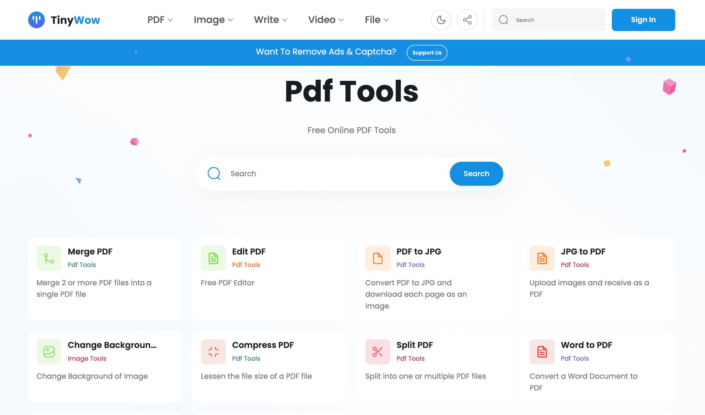 TinyWow Remove Backgrounds, Convert Files & More
