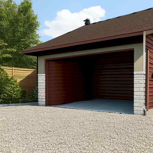 a garage with a car parked in front of it