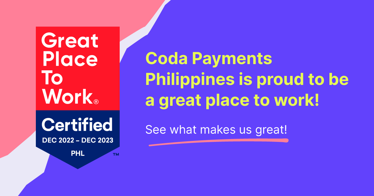 Coda Payments Certified as a Great Place to Work™ in the Philippines