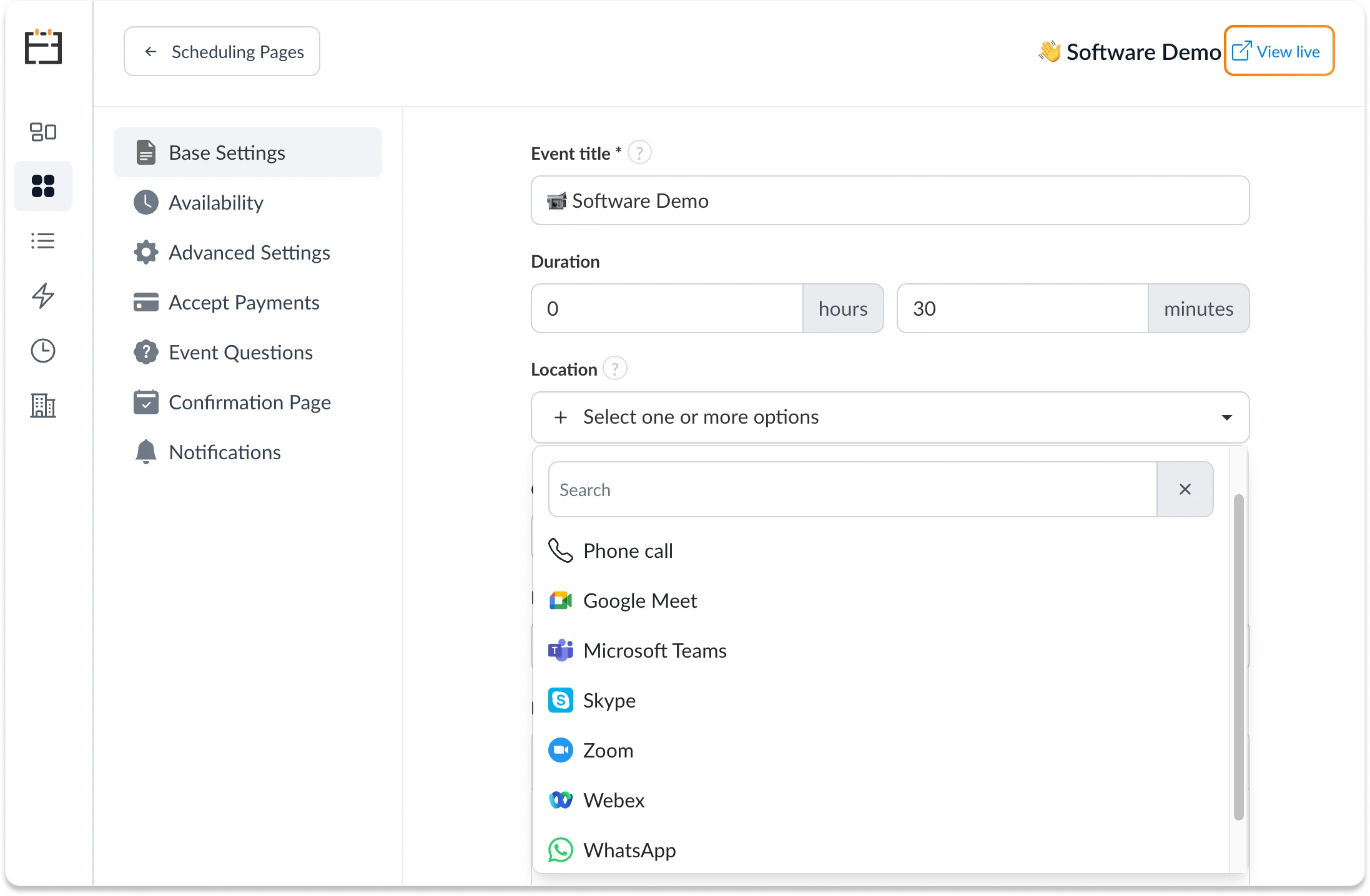 Copy your public scheduling link