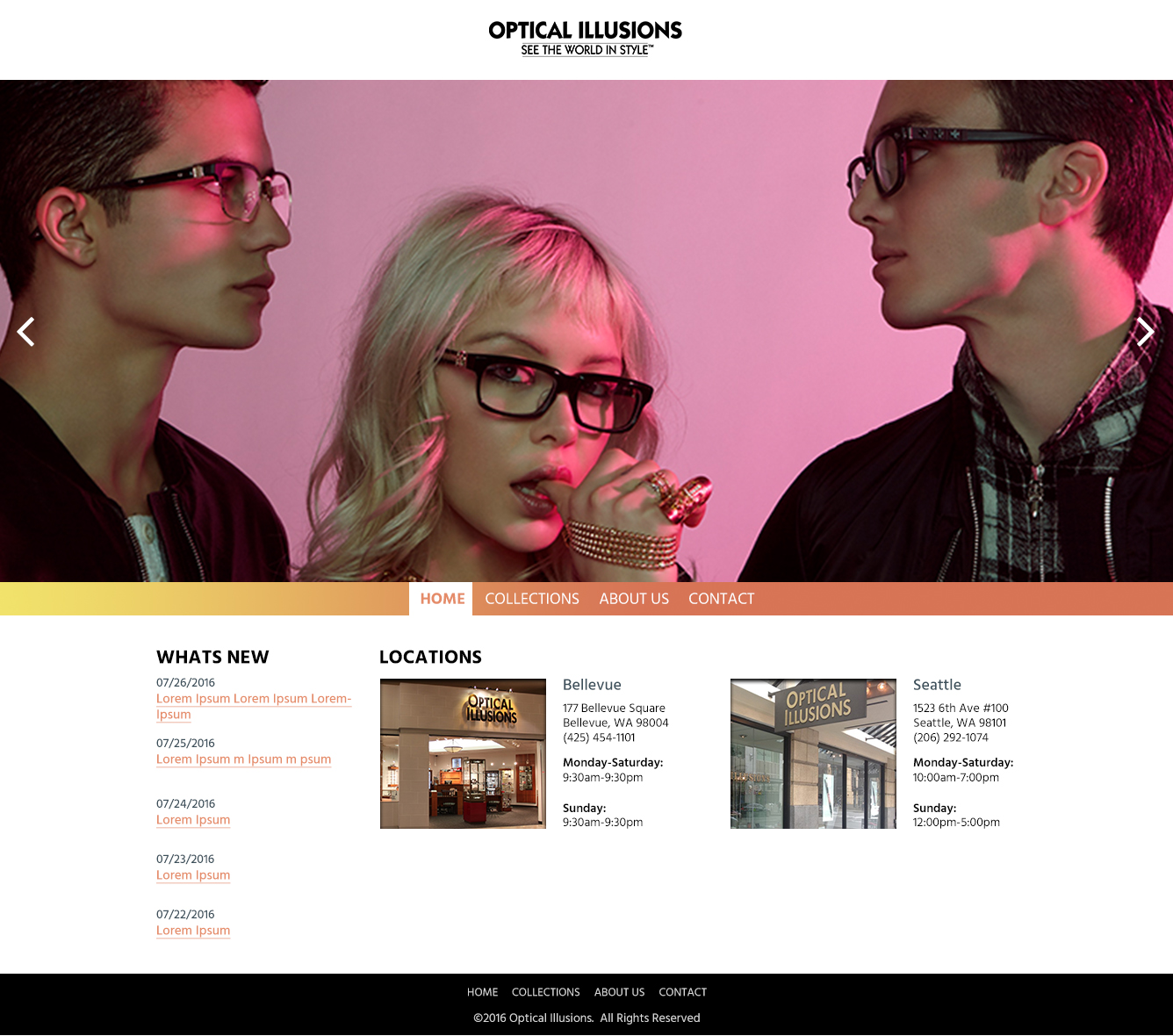 Optical Illusions alternate homepage design