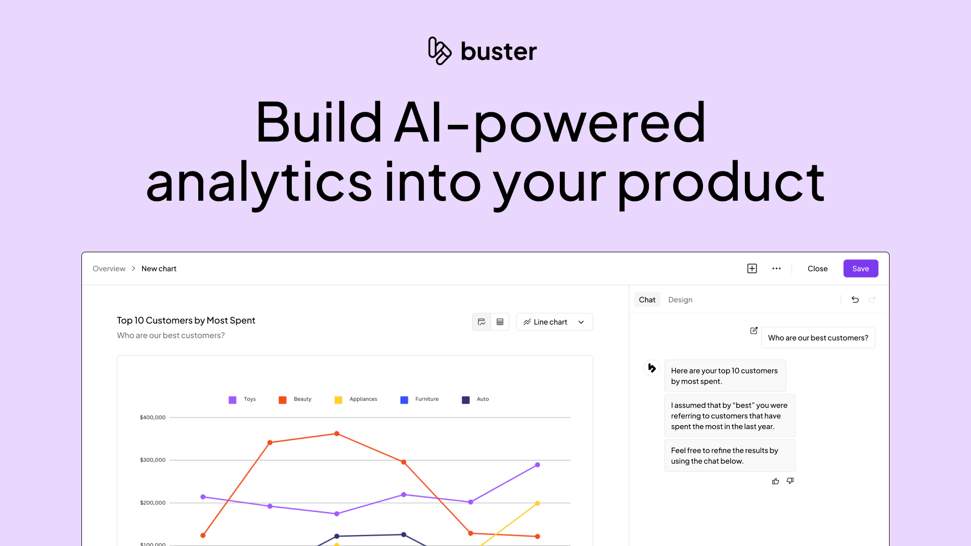 Buster - AI-powered analytics for your customers