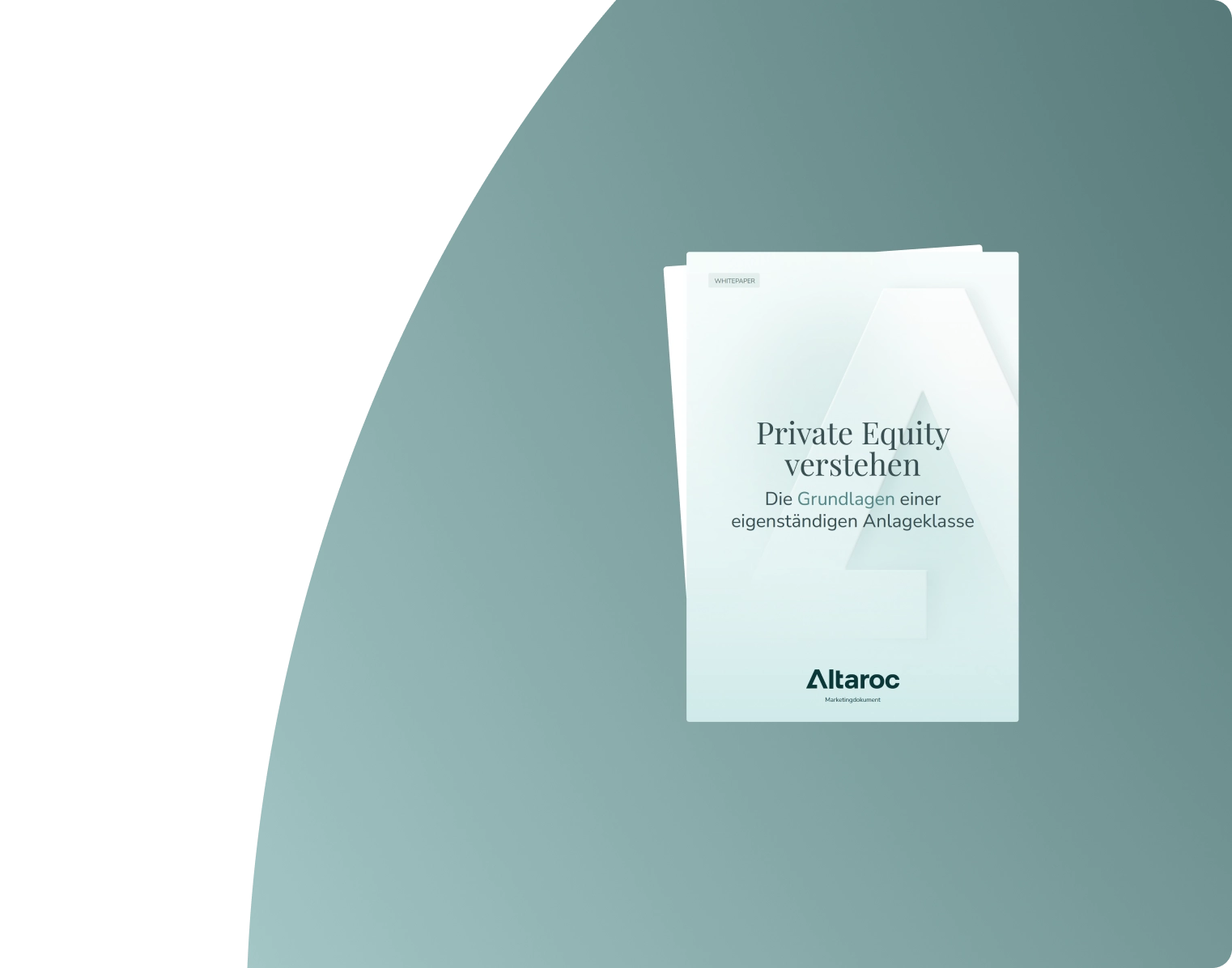Titelseite eines Whitepapers mit dem Titel „Private Equity – Die Grundlagen der Anlageklasse“ mit dem Altaroc-Logo.