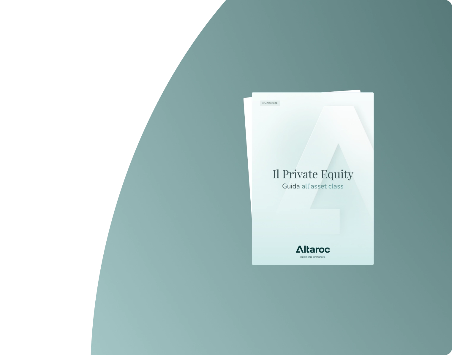 Copertina del Manuale intitolato "Il Private Equity: i fondamentali dell'asset class" con il logo Altaroc.