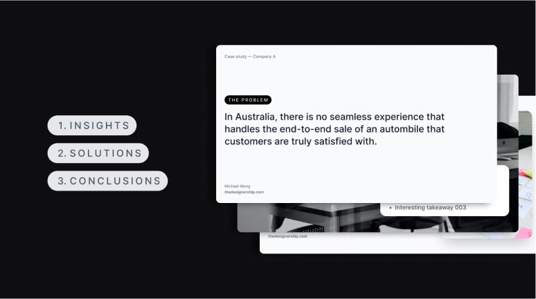 case study figma template Defined sections