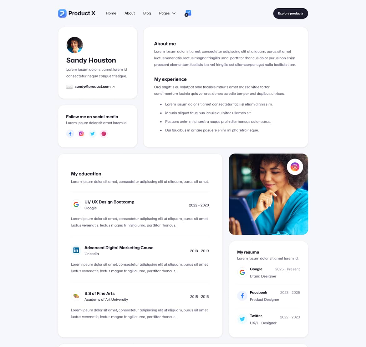 Product X - Webflow Ecommerce website template
