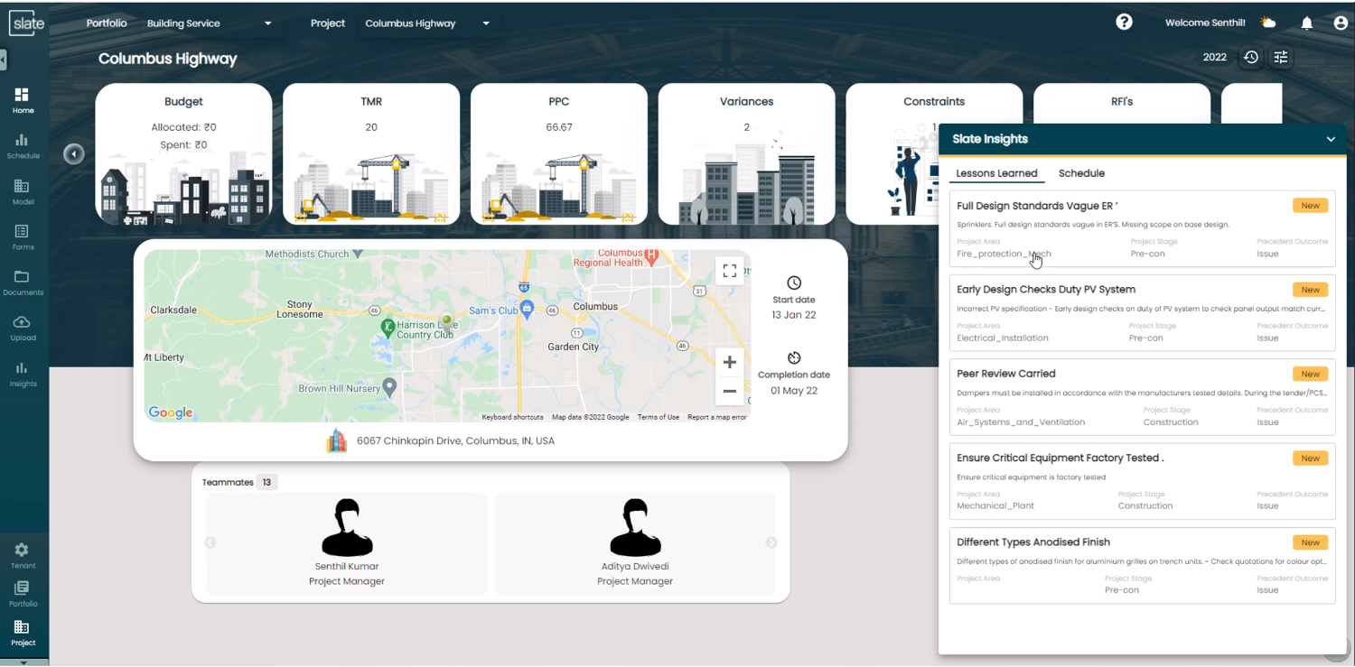 Preview of Slate Technologies Software Dashboard