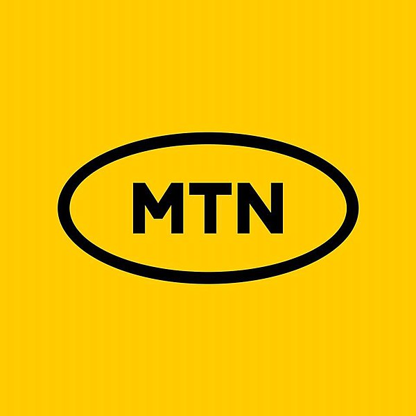 The corporate logo of MTN - a leading telecoms company across Africa and the Middle East
