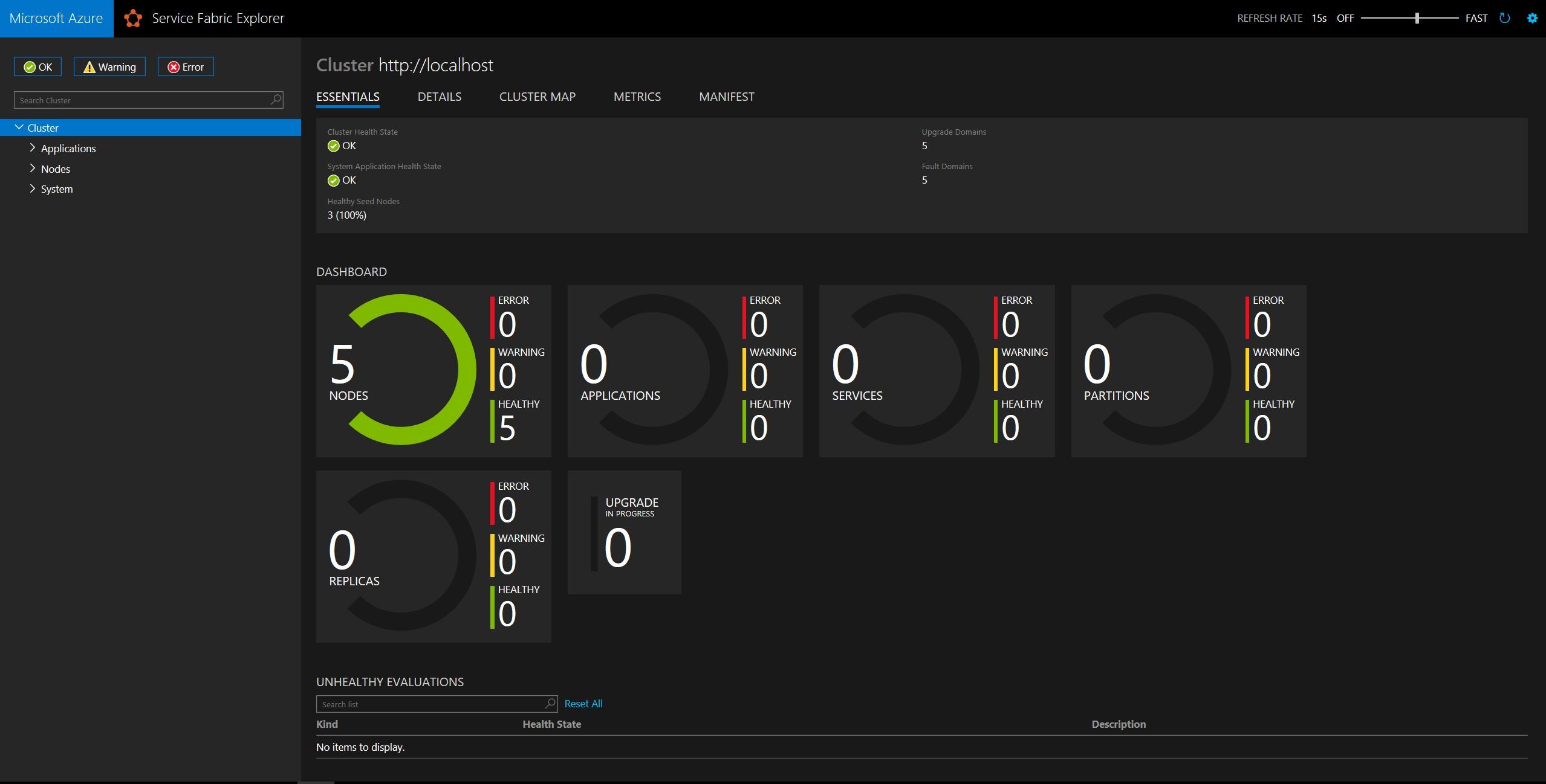 Screenshot of Fabric explorer dashboard.