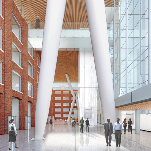 Composite Cast Image Rte Composite Cast Steel Nodes Suspend 11-Story Office Building above Two ...