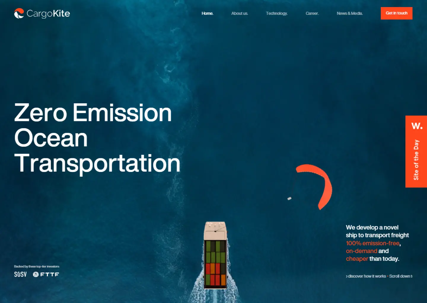 Cargo Kite Website Homepage Screenshot