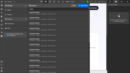 Backups - Cloudly X Webflow Template