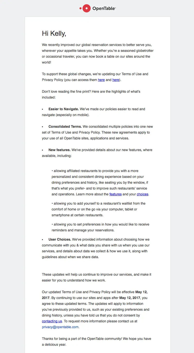 Terms of Service and Privacy Policy Emails: 6 Lessons to Make Them Exciting
