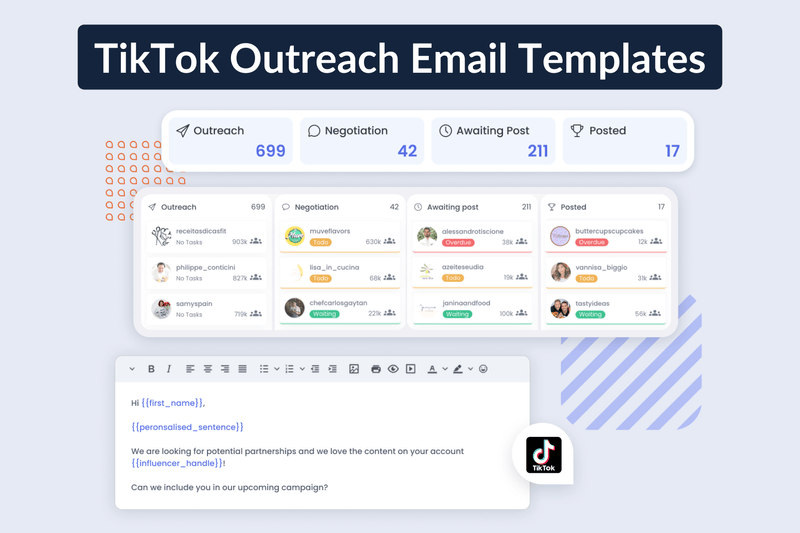 TikTok Outreach Email Templates and Management Dashboard